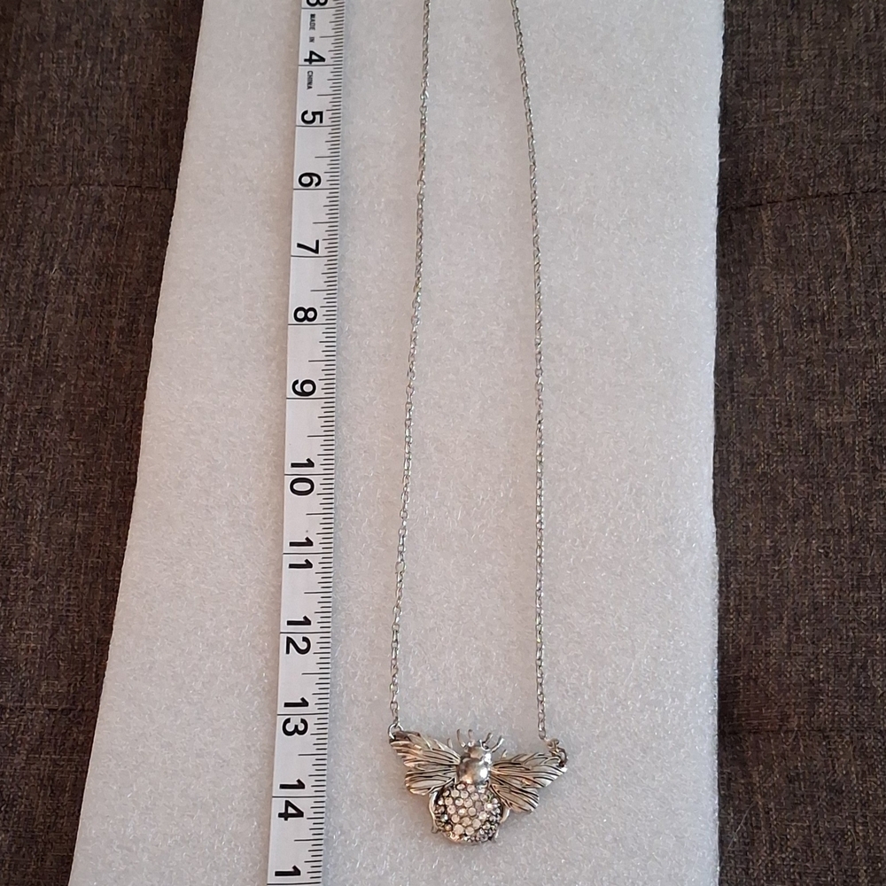 Silver Bee Pendant Necklace